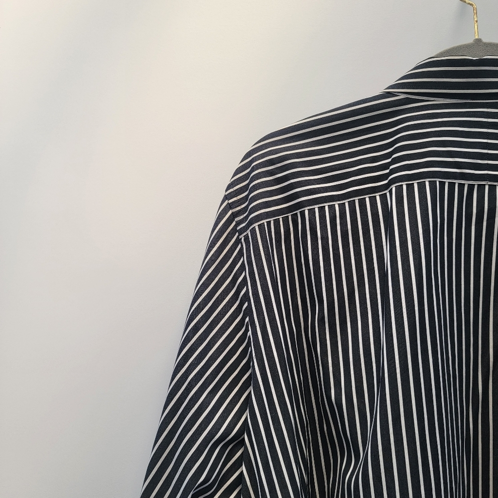 Lauren Ralph Lauren Classic Striped Button Down Shirt Size 3X Navy Blue Preppy - Picture 12 of 15